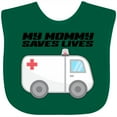 thumbnail image 3 of Inktastic My Mommy Saves Lives Ambulance Boys or Girls Baby Bib, 3 of 4