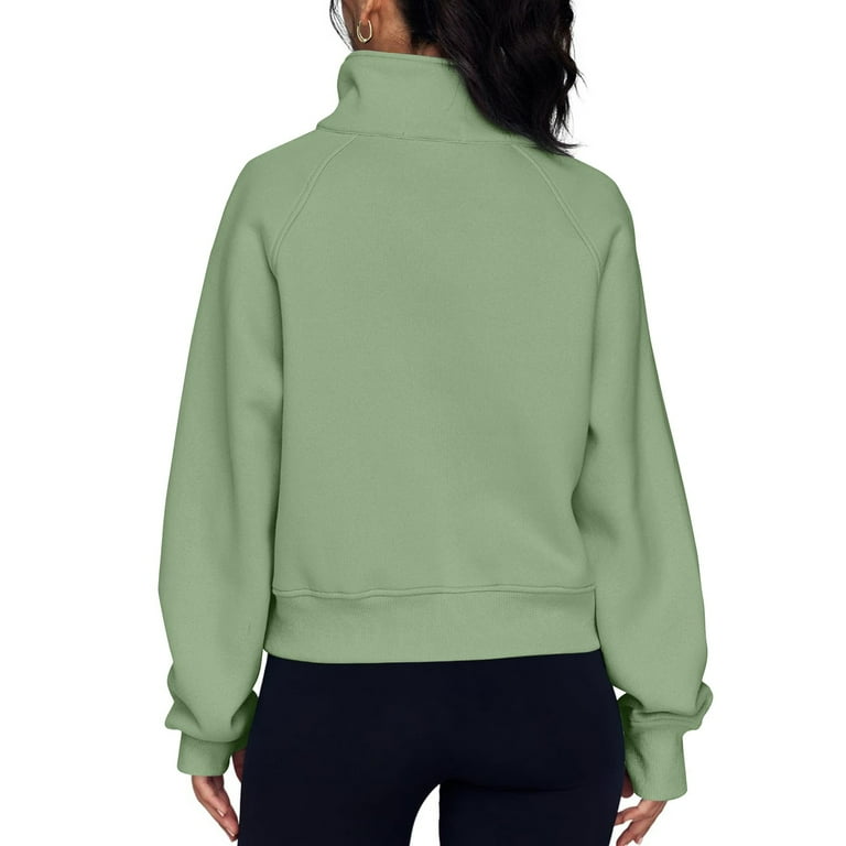 BDPORKAS Zip Up Hoodie Women Quarter Zip Pullover Long