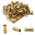 thumbnail image 1 of Wekity M3x10mm Female Thread Knurled Nuts,100PCS Hx4mm OD Brass Threaded Insert Embedment Nuts Hydraulic Welded Joint Injection Molding Assortment Kit for 3D Printing Injection Molding-0621, 1 of 5