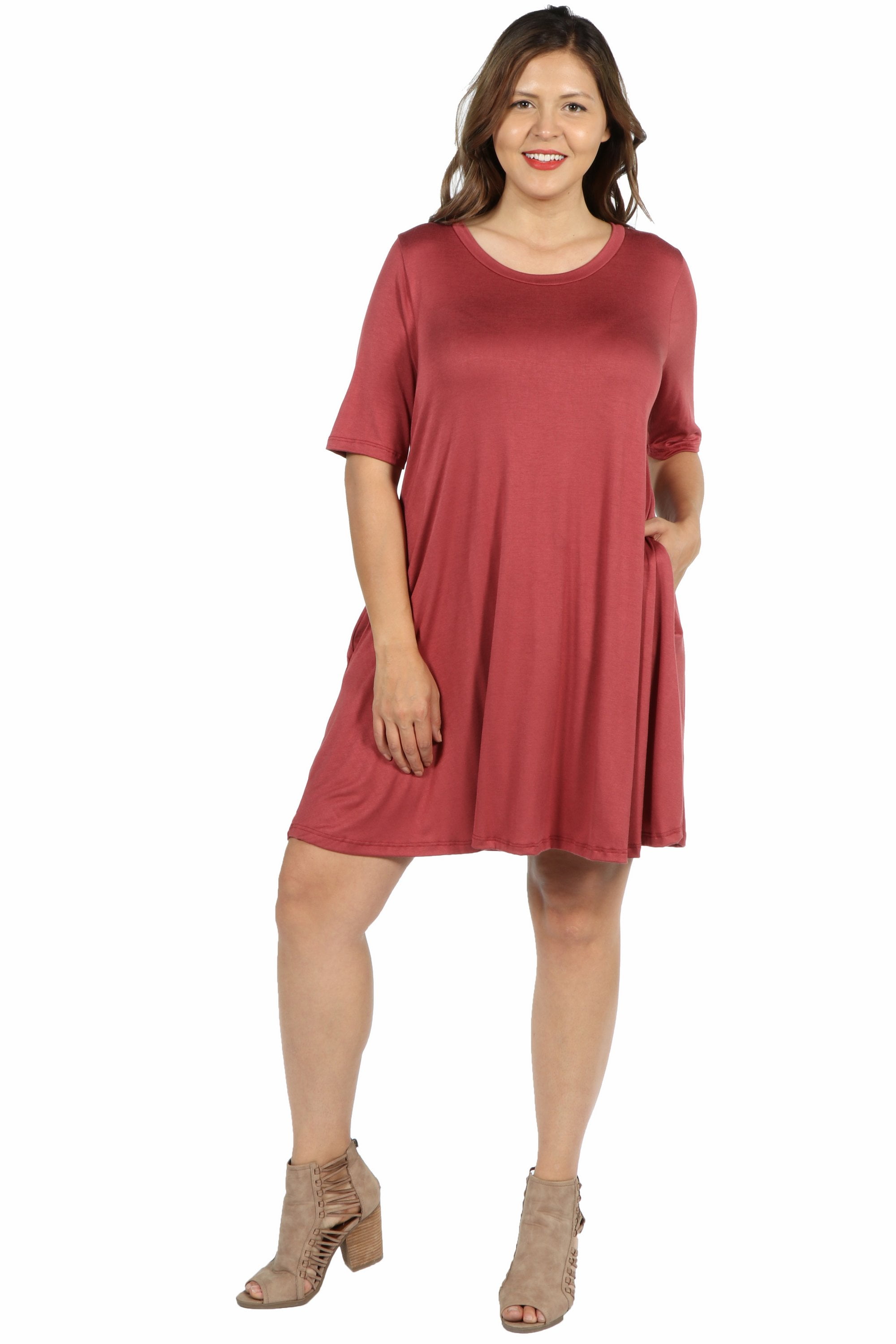 red t shirt dress walmart