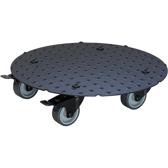 Wagner Design Yourself 11.8" x 11.8" Black Diamond Plated Aluminum Round Plant Caddy with Brakes