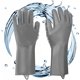 thumbnail image 1 of Guantes de limpieza para el hogar, guantes de silicona para lavar con guantes de limpieza para fregar, guantes de cocina reutilizables, 1 par de guantes mágicos con fregador de silicona. Afortunado Sencillez, 1 of 4
