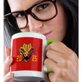 thumbnail image 2 of 3drose, Amazing Fierce Snake Head. Chinese Zodiac 2025. Red, Yellow Gift, 15oz Two-tone Green Mug, 2 of 6