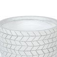 thumbnail image 3 of LuxenHome Jardinière Ronde MgO Design Cube Blanc 14,6 Po avec Pieds en Bois, 3 of 8