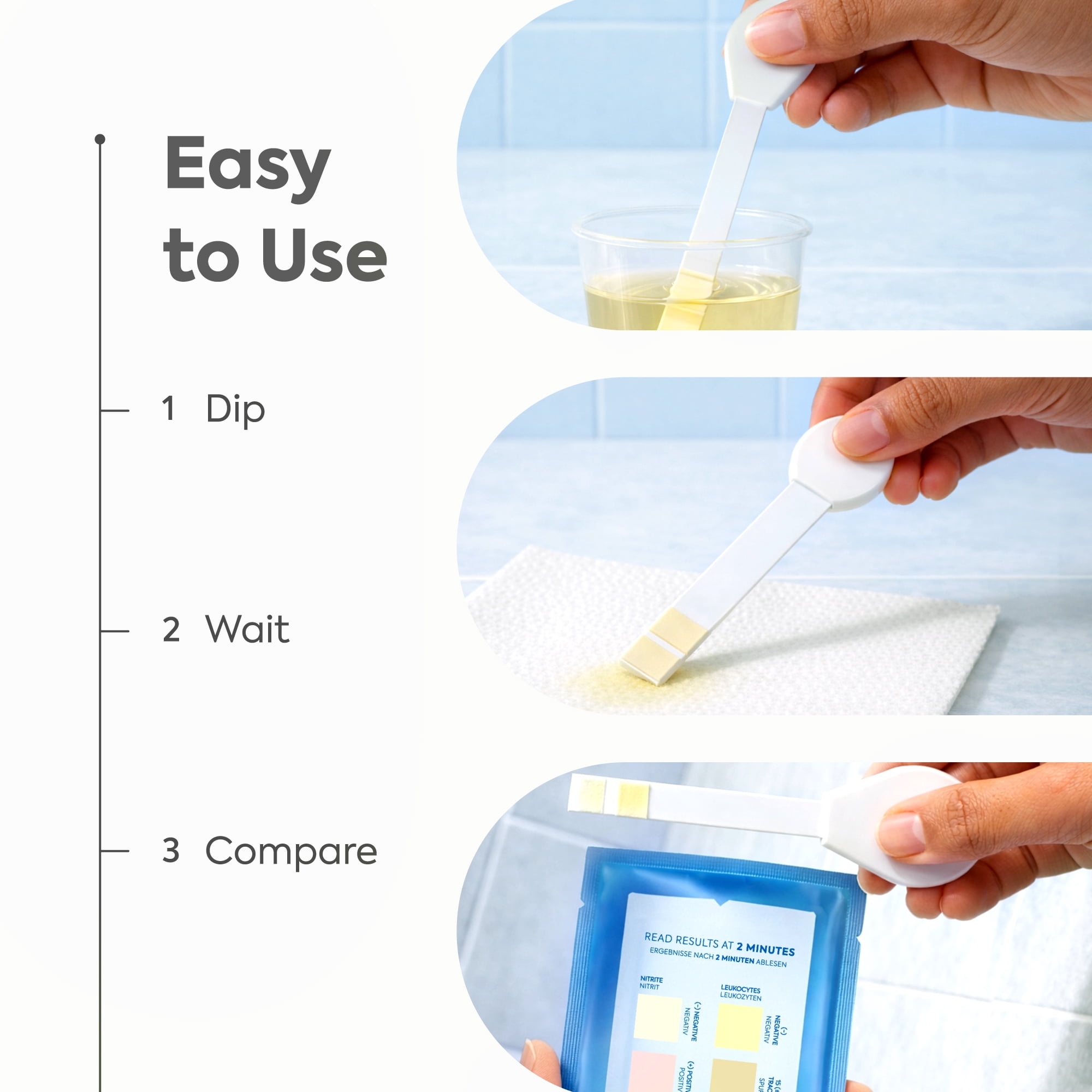 Diagnox Urinary Tract Infection (UTI) At-Home Test Strips, FDA Cleared, 3 Self Tests