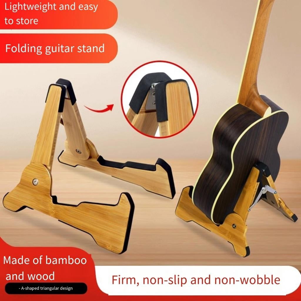 Yihuala Wood Guitar Stand Light Weight String Instrument Holder Portable Adjustable Guitar Stand for Guitar and Ukuleles