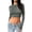 Dark Gray, variant on Crop Tops for Women, Women Alluring Long Sleeve Going Out Fitted Crop Tops Crew Neck Casual Basic Tight Tee Shirt, Summer Tops for Women, Shirts for Women Coffee M