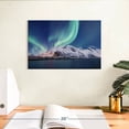 thumbnail image 3 of Elephant Stock Norwegian Peaks Aurora Wall Art - Horizontal Canvas Wall Art - Living Room Wall Decor - Nature Canvas - Blue And Green Decor - 12" x 8", 3 of 8