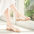 thumbnail image 5 of Women's Flat Slide Sandals Adjustable Ankle Strap Cross-strap Summer., 5 of 7