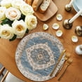 thumbnail image 2 of Boho Blue Round 13 Inch Placemats Set of 4, Retro Tribal Traditional Distressed Printed HeatResistant Non Slip Place Mats for Dining Table, Wipeable Braided Kitchen Table Mats for Housewarming, 2 of 9