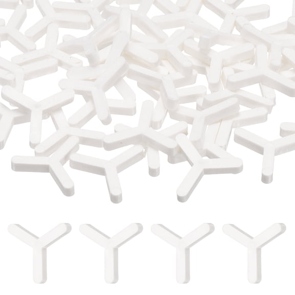Uxcell 1/8" (3mm) Y Type Tile Spacers, 300 Pcs Suit 1.5 mm Plastic Floor Wall Hexagonal Tile Spacers for Floor Wall Spacing Paving Tiling Installation Leveling Laying Tools, White