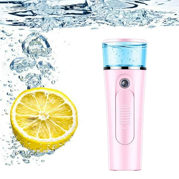 Spray facial iónico de mano Mister Face Steamer hidratante diario mini portátil para una fuerte hidratación profunda, maquillaje, spa de agua facial/instrumento de belleza para el cuidado de la piel (rosa) ER