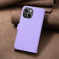 thumbnail image 3 of SaniMore for iPhone 15 Plus Wallet Case, PU Leather Embossed Flower Adjustable Stand Card Slots Cash Pocket Business Shell Styllish Full Protective Shockproof Anti-drop TPU Inner Retro Design, Purple, 3 of 11