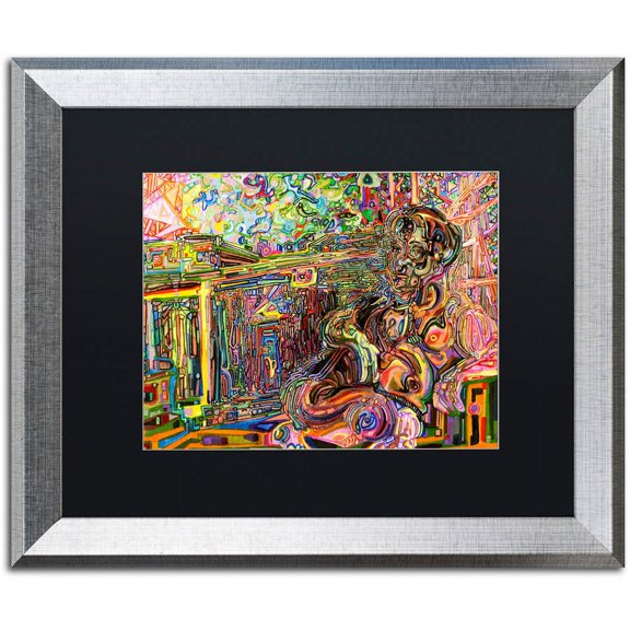 Trademark Fine Art "The Suntanning Man" Canvas Art by Josh Byer, Black Matte, Silver Frame