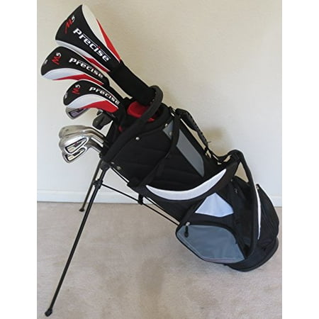 Mens Right Handed Complete Golf Club Set Driver, Fairway Wood, Hybrid, Irons, Putter & Stand Bag Regular Flex Graphite