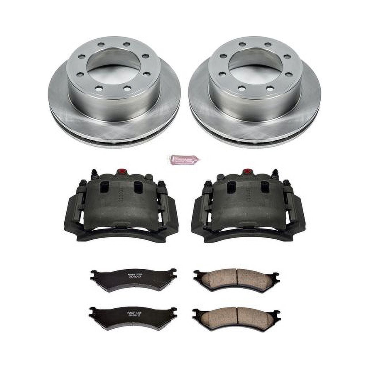 PowerStop Rear Stock Replacement Brake Pad and Rotor Kit with Calipers Fits: FORD Select Models KCOE5203