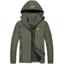 Keevoom Mens Hooded Waterproof Rain Jacket Lightweight Outdoor Windproof Raincoat Jacket