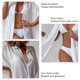 thumbnail image 4 of Bikini largo para cubrir un solo pecho frente abierto cuello vuelto ajuste informal traje de baño cubrir blanco tamaño libre, 4 of 5
