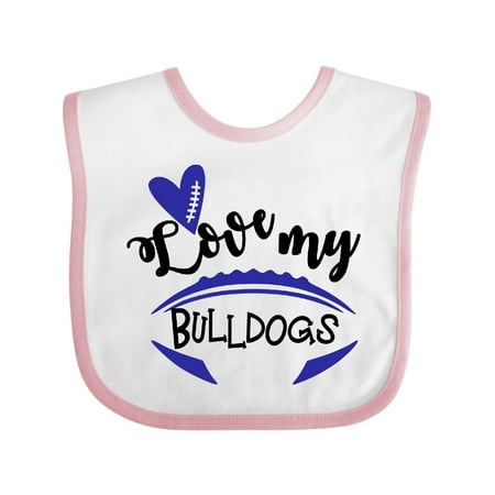 

Inktastic Love My Bulldogs Football Boys or Girls Baby Bib