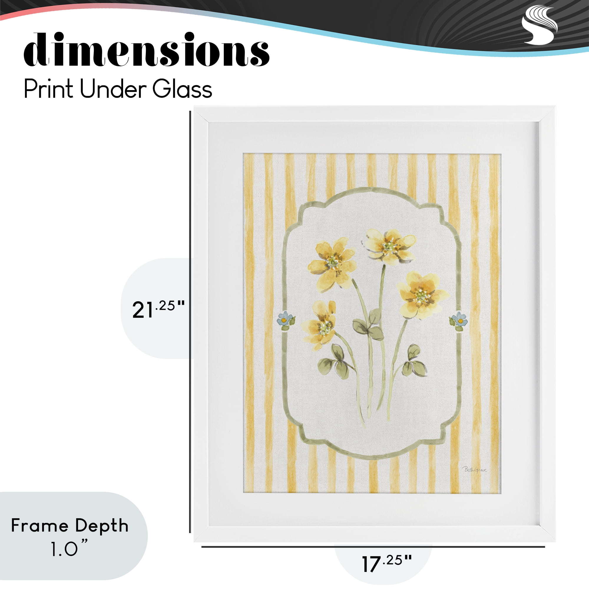 Stupell Industries Sweet Honey Flowers White Framed Print Under Glass, design by Beth Grove