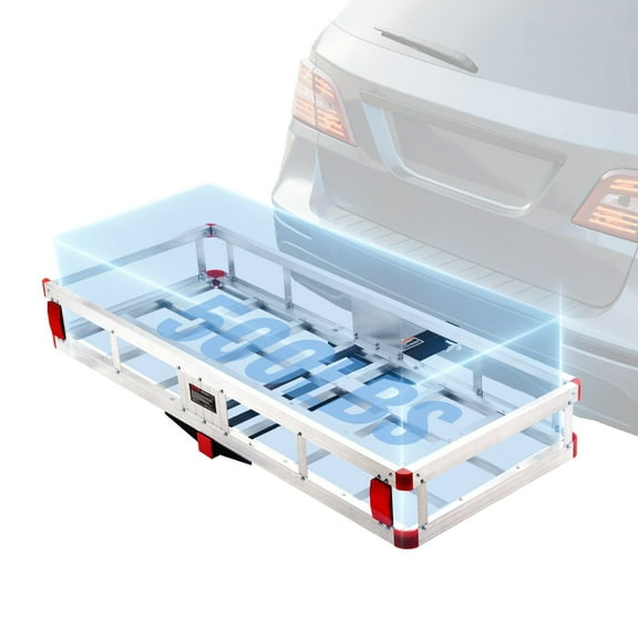 49.4 X 22.4 X 7.1 Inch Trailer Hitch Cargo Carrier, 500lbs Capacity, Rust-Proof Aluminum Cargo Basket
