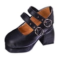 thumbnail image 1 of Zapatos femeninos a escala 1/4, resistentes y a la moda, para vestir muñecas, creativos, accesorios para muñecas, zapatos con punta cuadrada, modelo negro, 1 of 8