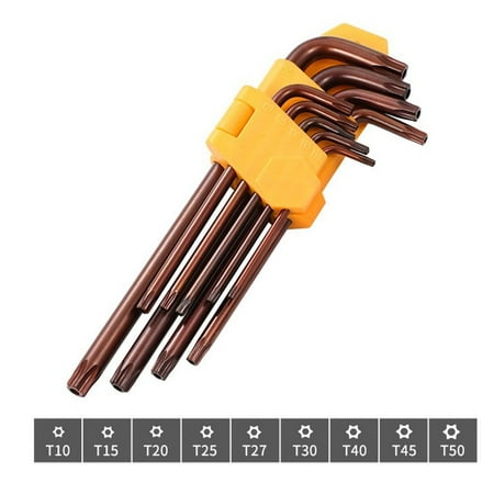 

BUYISI 9PCS T30 T27 T20 T25 T10 T15 Double-End 2-way Torx Screwdriver Spanner Wrench