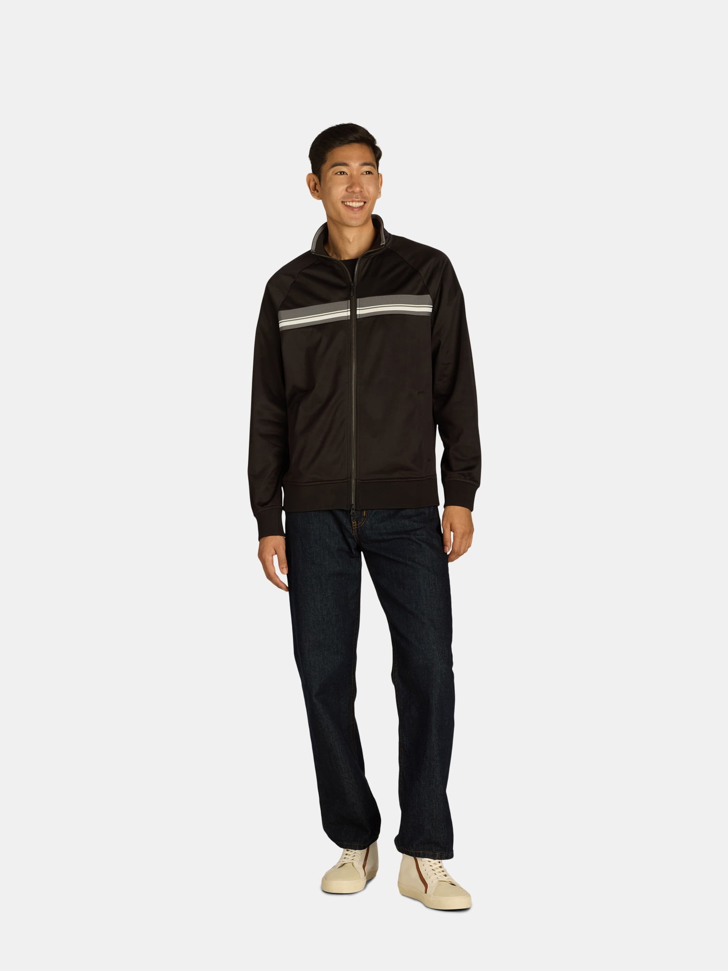 Athletic Works Men's and Big Men's Tricot Track Jacket, Sizes S-3XL