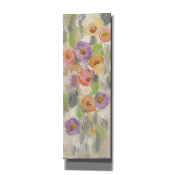 Epic Graffiti 'Dreamy Flowers I' by Silvia Vassileva, Canvas Wall Art, 20"x60"