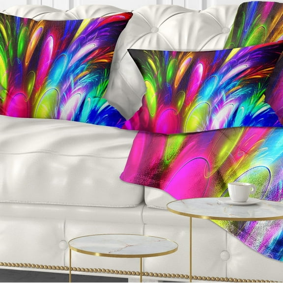 Designart Mysterious Psychedelic Design - Abstract Throw Pillow - 12x20