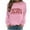 Pink, variant on Christmas Ssweatshirts for Women Xmas JESUS Print Shirts Casual Holiday Long Sleeve Crew Neck Fleece Pullover Tops