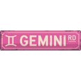 thumbnail image 1 of Gemini Rd - Letreros De Metal Para Pared, Diseño Rústico, Divertido, Constelación De Amantes De La Astrología, Color Rosa, 4 X 16 Pulgadas, 1 of 5