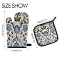 thumbnail image 2 of Yayeee Oven Mitts and Pot Holder Set of 2 Heat Resistant Kitchen Gloves Baking Hot Pad, Blue Floral, 2 of 5