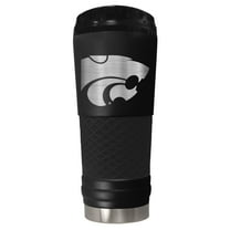 Kansas State 24 ounce vacuum insulated stainless steel tumbler in black powder coat and laser etched team logo