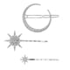 thumbnail image 1 of Pinza para el pelo con forma de luna, copo de nieve y estrella vintage: horquilla de aleación para mujer, accesorios para el cabello con pinza lateral para mujeres y niñas, peinado grueso, 1 of 8