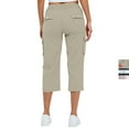thumbnail image 4 of GXIPO Women's Plus Size Cargo Capris High Waisted Casual Hiking Pants Quick Dry Summer Outdoor Travel Shorts Beige 2XL, 4 of 4