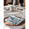 thumbnail image 6 of Blue Gnomes Christmas Cloth Napkins Set of 4 Reusable Dinner Napkins, Xmas Ball Snowflake Gifts Botanical Wooden Cocktail Napkin Washable Table Napkins for Wedding/Holiday Party/Baby Shower 20"x20", 6 of 7