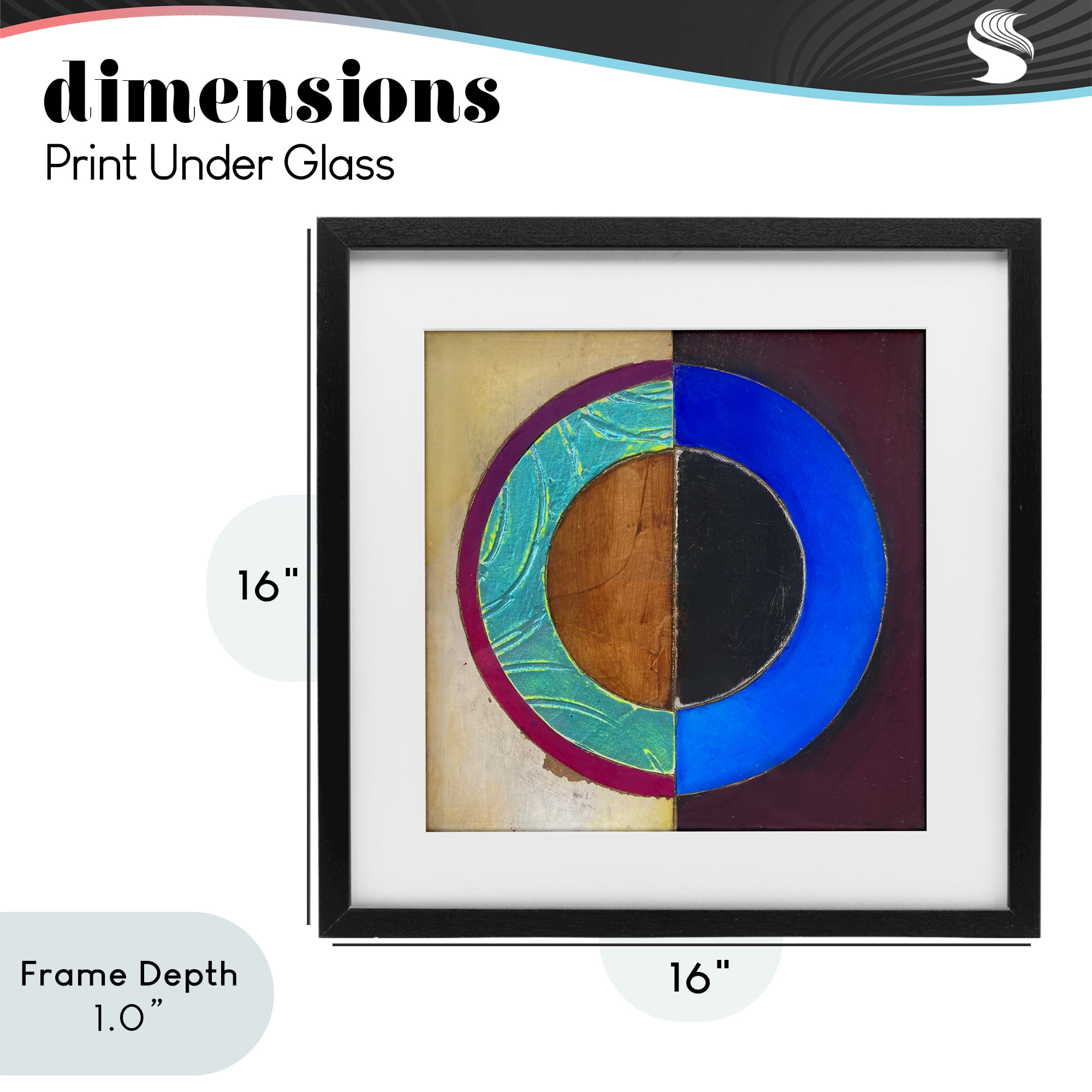 Stupell Industries Nautical Split Circle Black Framed Print Under Glass, design by Matthew Finger