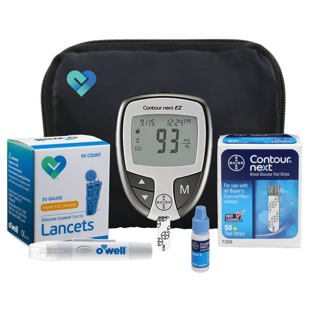 OWell Bayer Contour NEXT EZ Complete Diabetes Blood Glucose Testing Kit