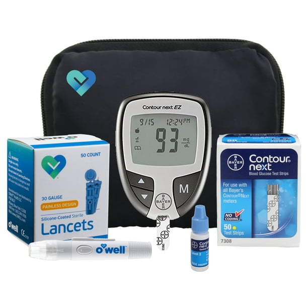 OWell Bayer Contour NEXT EZ Complete Diabetes Blood Glucose Testing Kit