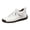 White, variant on AUDeals Womens Handmade Casual Leather Sneakers Non Slip Ankle Loafers Outdoor Walking Shoes (Pink, 9)