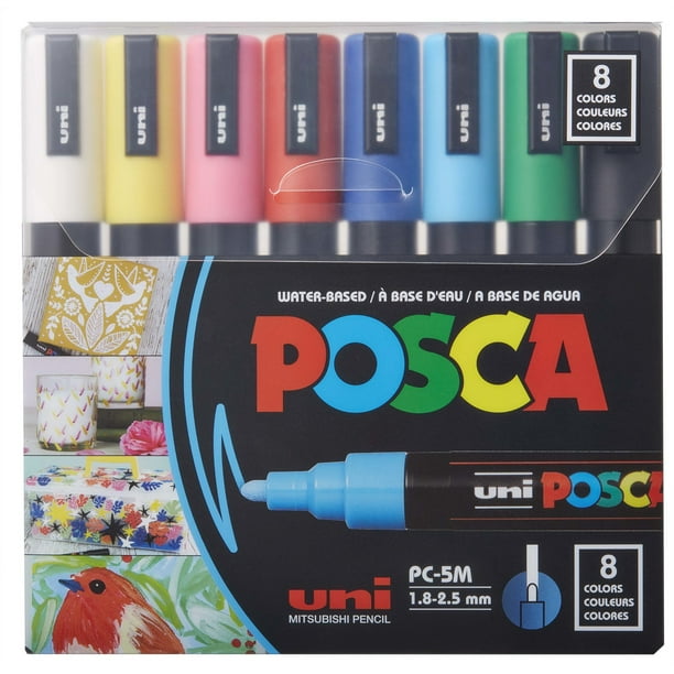 POSCA 8Color Paint Marker Set, PC5M Medium