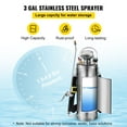 thumbnail image 3 of 3 Gallon Stainless Steel Hand Pump Sprayer with 20 Inch Wand 3FT Reinforced Hose Pressure Gauge Safety Valve Adjustable Nozzle for Garden Lawn Weed Control Sanitizing, 3 of 6