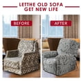 thumbnail image 4 of Dosaele Housse de Fauteuil Inclinable Imprimée Polyester Extensible Gris Noir, 4 of 10