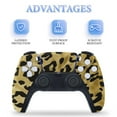 thumbnail image 4 of Skin Sticker for PS5 Slim Standard Disc Digital Edition Console and Controllers Decals for Playstation 5 (Gold Leopard Print,PS5 Disc Edition), 4 of 5