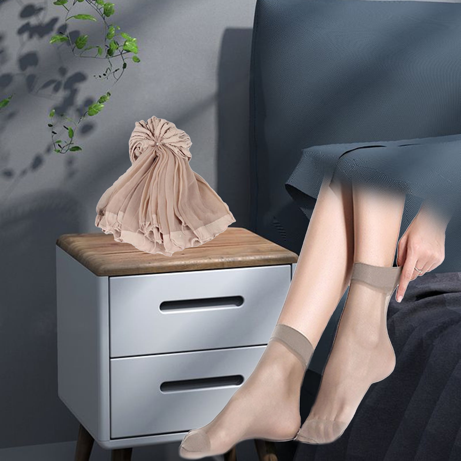 10Pairs Lady Thin Short Tube Elastic Stockings Summer Ultra-thin Crystal Socks 