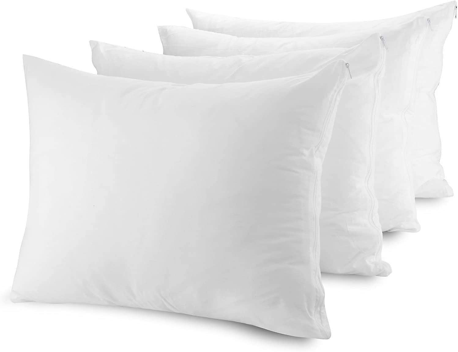 THE GRAND Pillow Protectors Zippered Cases Poly Cotton Pillow Covers AllergyFree Breathable