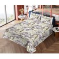thumbnail image 4 of Ambesonne Vintage Fitted & Flat Sheet with Shams 4 Pcs Set, Lily Flowers Leaves Pattern, Full, Olive Green Pale Camel, 4 of 5
