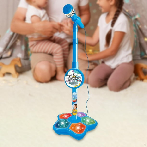 Juguetes de piscina, juguetes para bebés, juguetes para niños pequeños, juguetes con micrófono para niños, deslumbrantes 5 luces, micrófono para niños con soporte, juguetes para reproducir canciones,