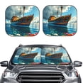 thumbnail image 2 of Cauagu Floral Ship On Ocean Cauagu {designName} Print Foldable Car Windshield Sun Shade | Front Windshield Shade for Sun | Fits Small Sedans, Mini SUVs, Hatchbacks-Small, 2 of 6